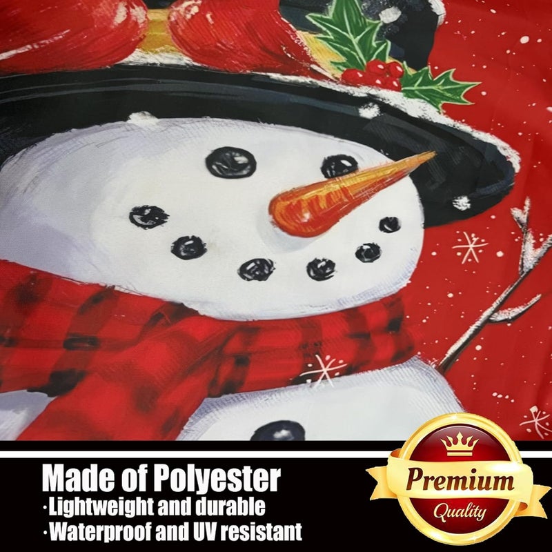 ducuh Christmas Flag 3x5 Outdoor Double Sided 3 Ply-Snow Snowman Snowflake Winter Christmas Flags-Vivid Color Clear Pattern Reinforcement Sewing Durable Polyester with 2 Brass Grommets - Image 3
